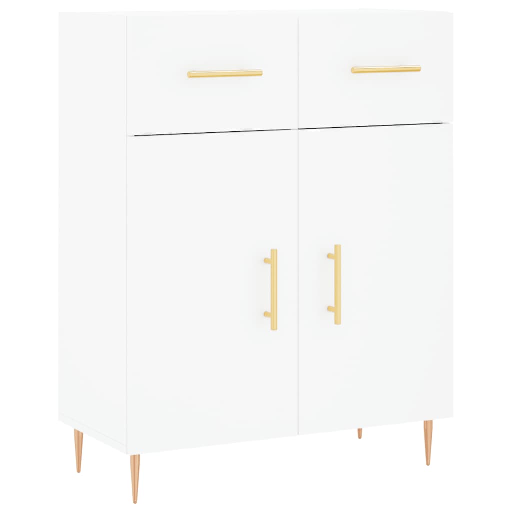 Highboard Hochglanz-Weiß 69,5x34x180 cm Holzwerkstoff