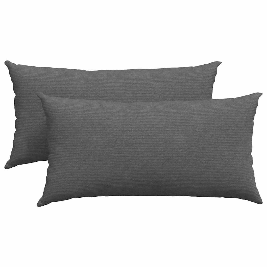 Sofakissen 2 Stück Hellgrau 50 x 30 cm Cordstoff