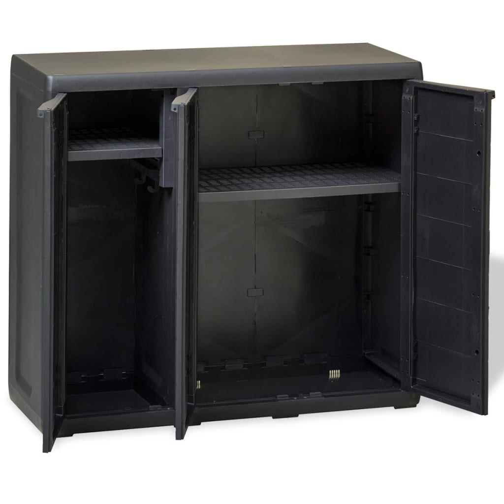 Gartenschrank mit 4 Böden Schwarz