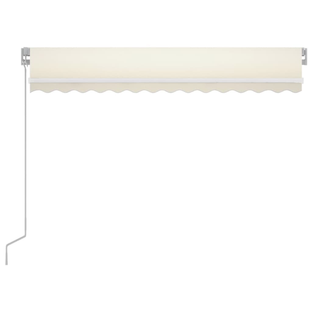 Markise Manuell Einziehbar mit LED 300x250 cm Blau und Weiß
