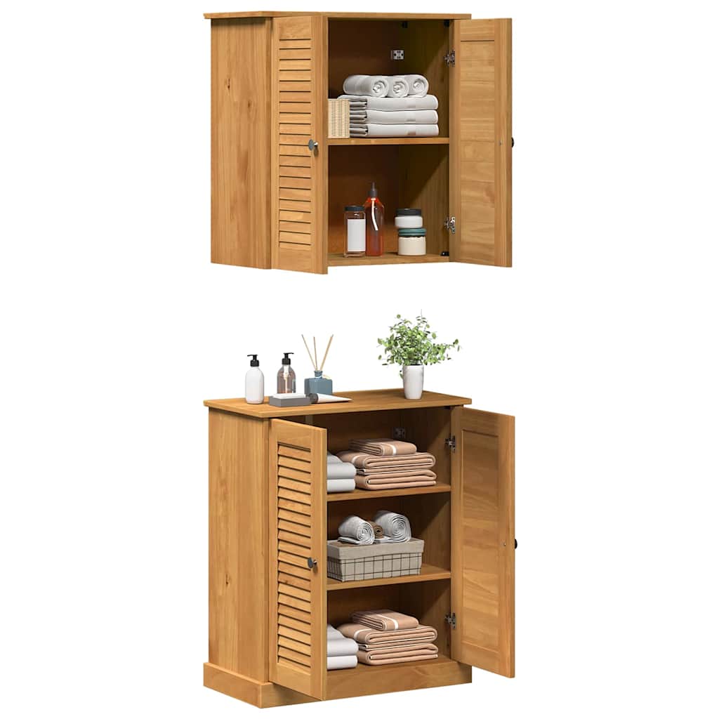 Badezimmermöbel-Set mit Regal VIGO 2 pcs Braun und Honigbraun