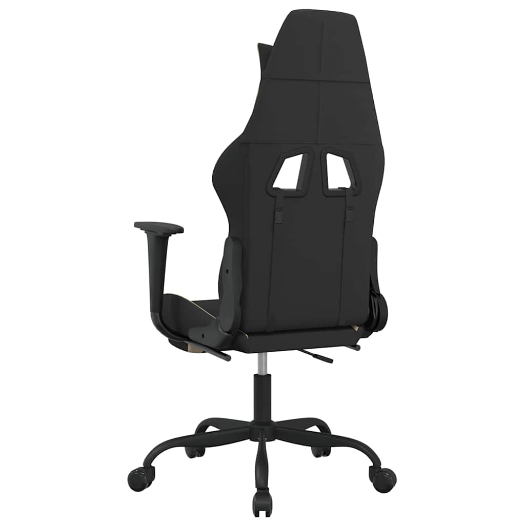 Gaming-Stuhl mit Massagefunktion Schwarz und Creme Stoff