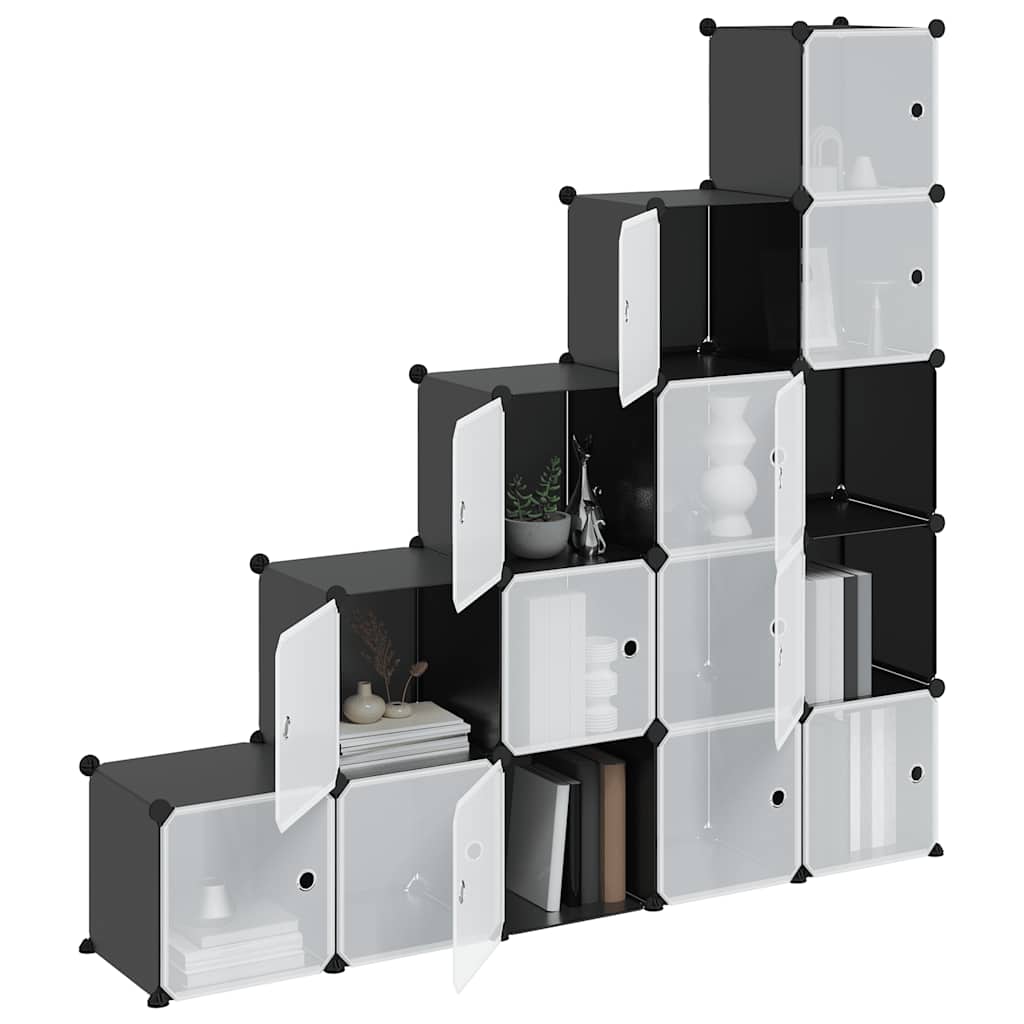 Regalsystem mit 12 Würfeln Schwarz PP