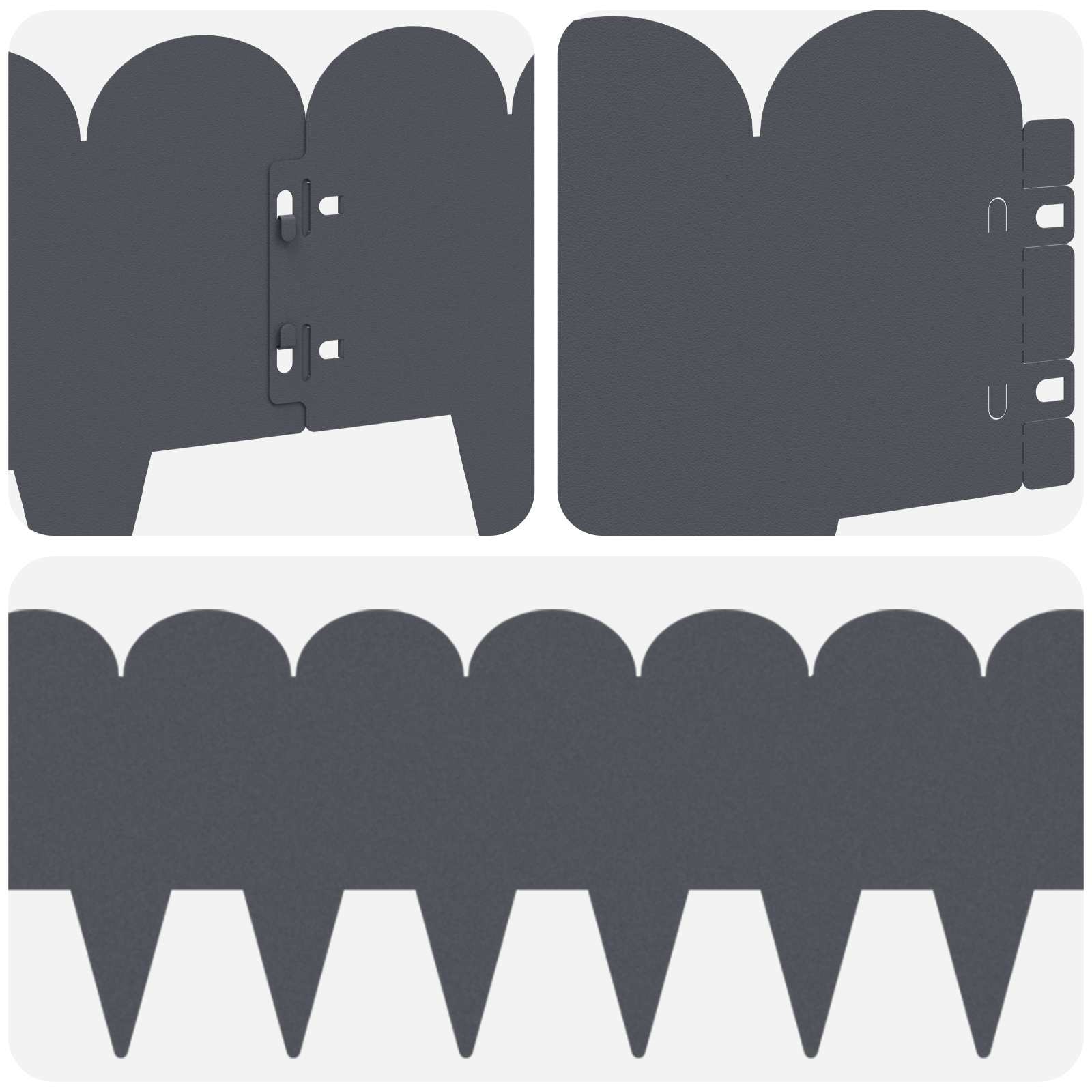 Raseneinfassung 10 pcs 103 x 15 cm Stahl Schwarz