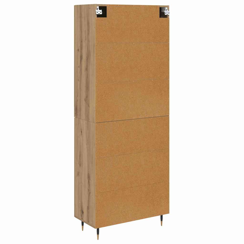 Highboard Betongrau 69,5x34x180 cm Holzwerkstoff