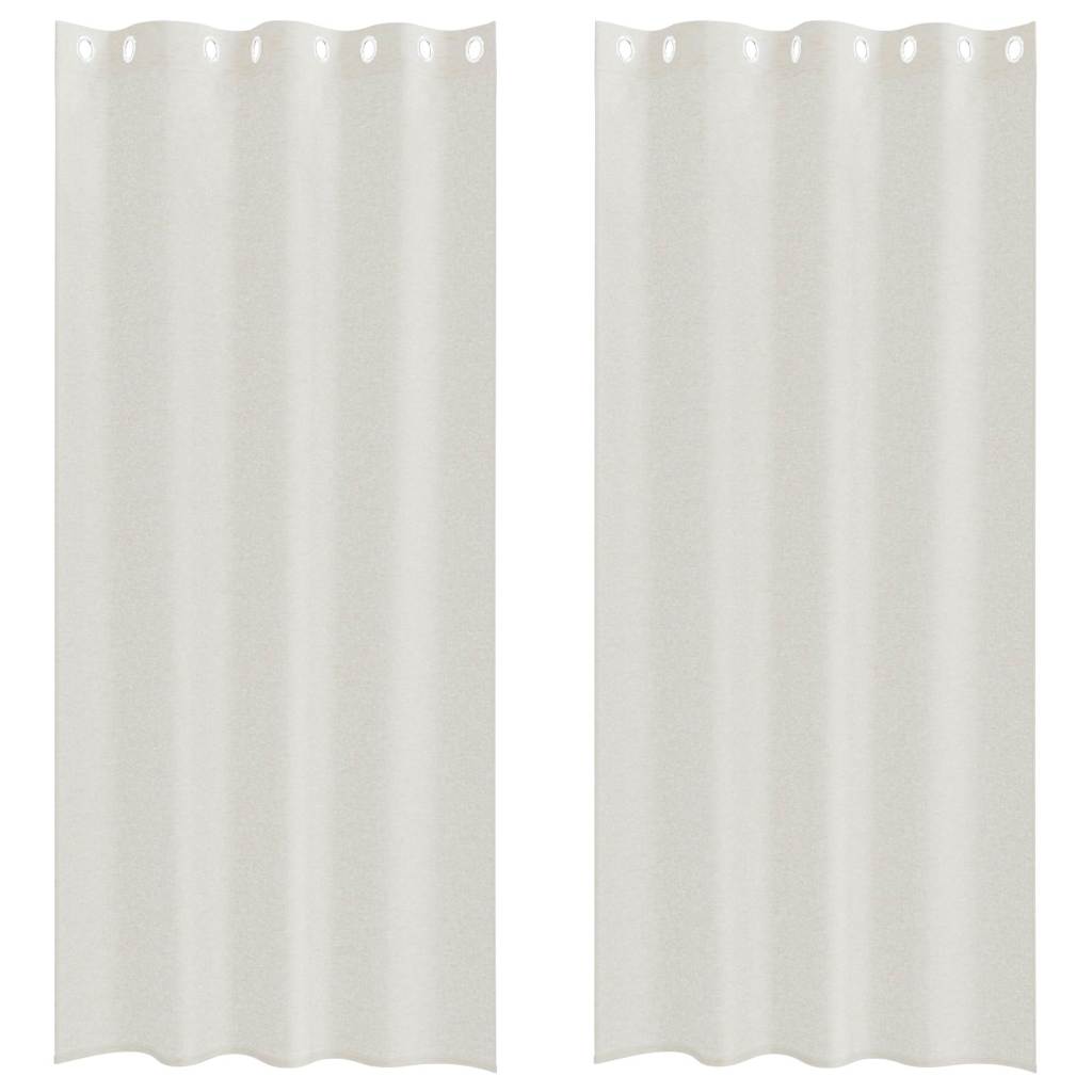 Voile-Vorhang mit Vorhängen 2 pcs Weiß 140 x 140 cm Polyester