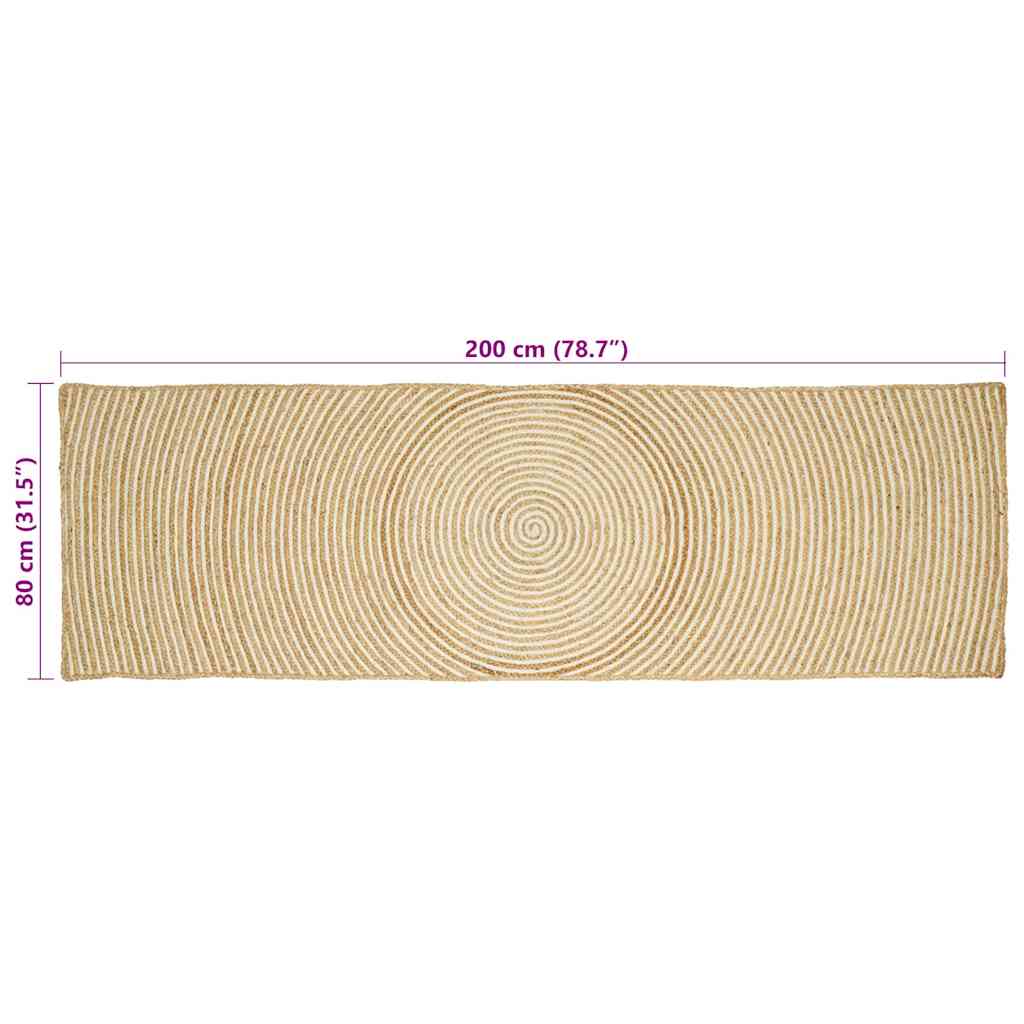 Bereichsteppiche Weiß 60 x 110 cm Jute