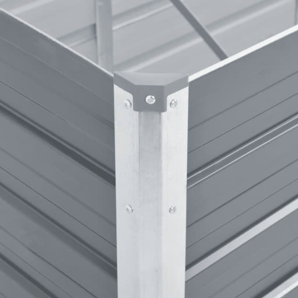Hochbeet 160 x 80 x 77 cm Verzinkter Stahl Grau