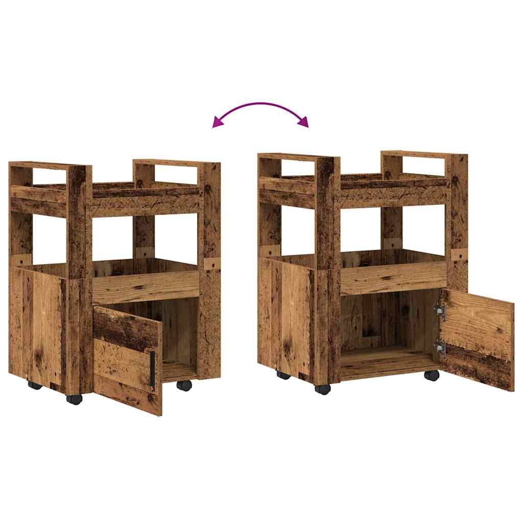 Küchenwagen Weiß 60x45x80 cm Holzwerkstoff