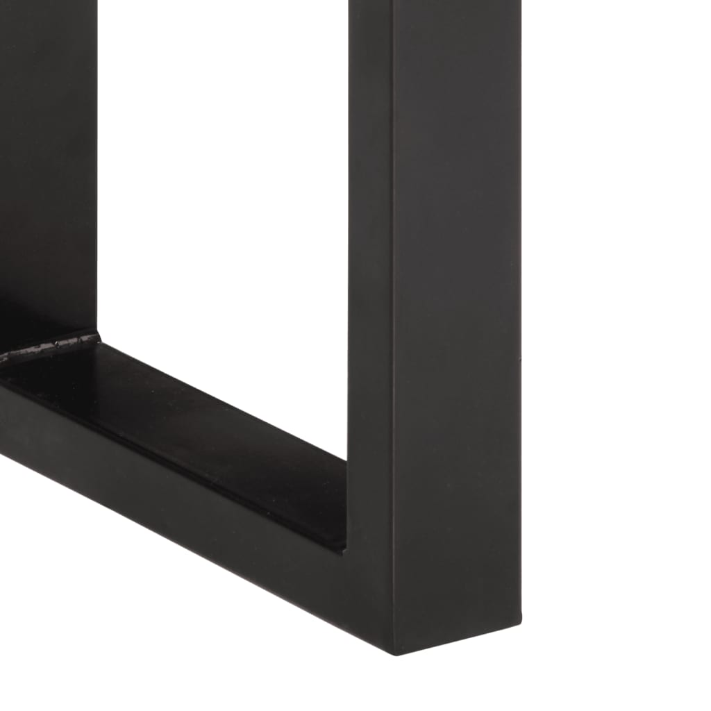 Sitzbank mit Naturkanten 110 cm Akazie Massivholz und Stahl