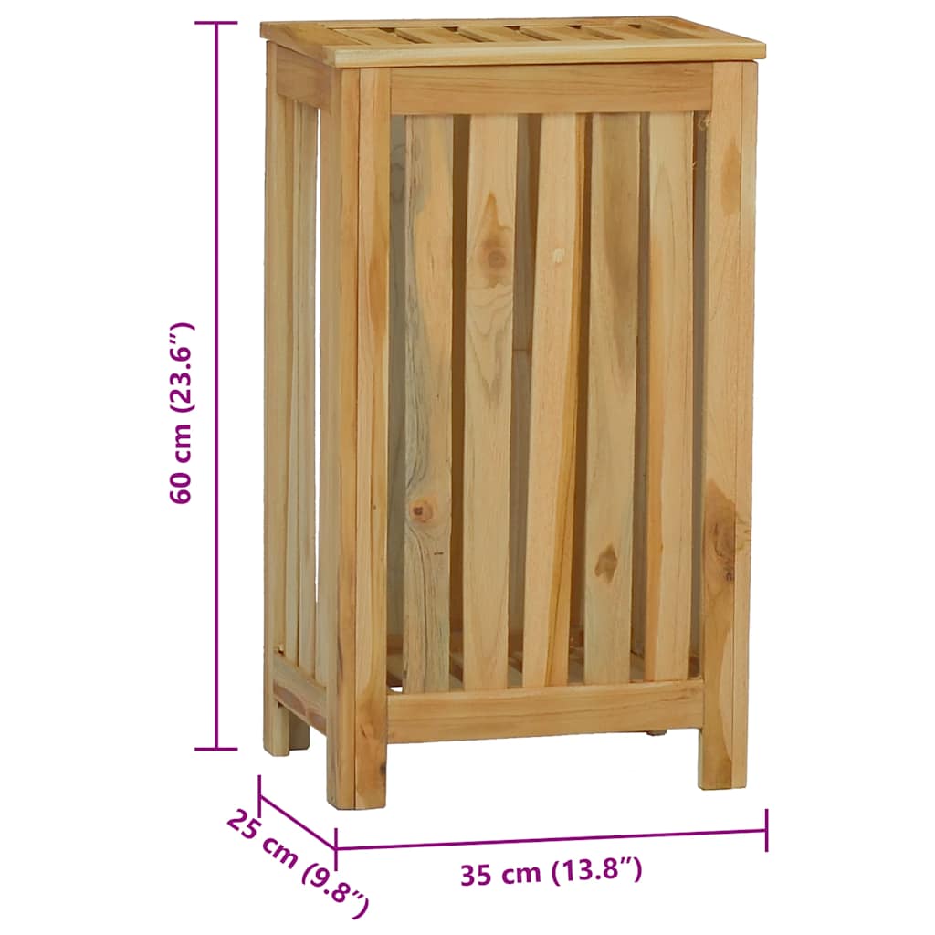 Wäschekorb Natur 35 x 25 x 60 cm Massivholz Teak