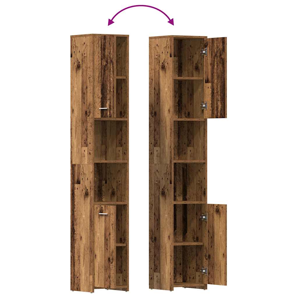 Badezimmerschrank Weiß 30x30x183,5 cm Holzwerkstoff