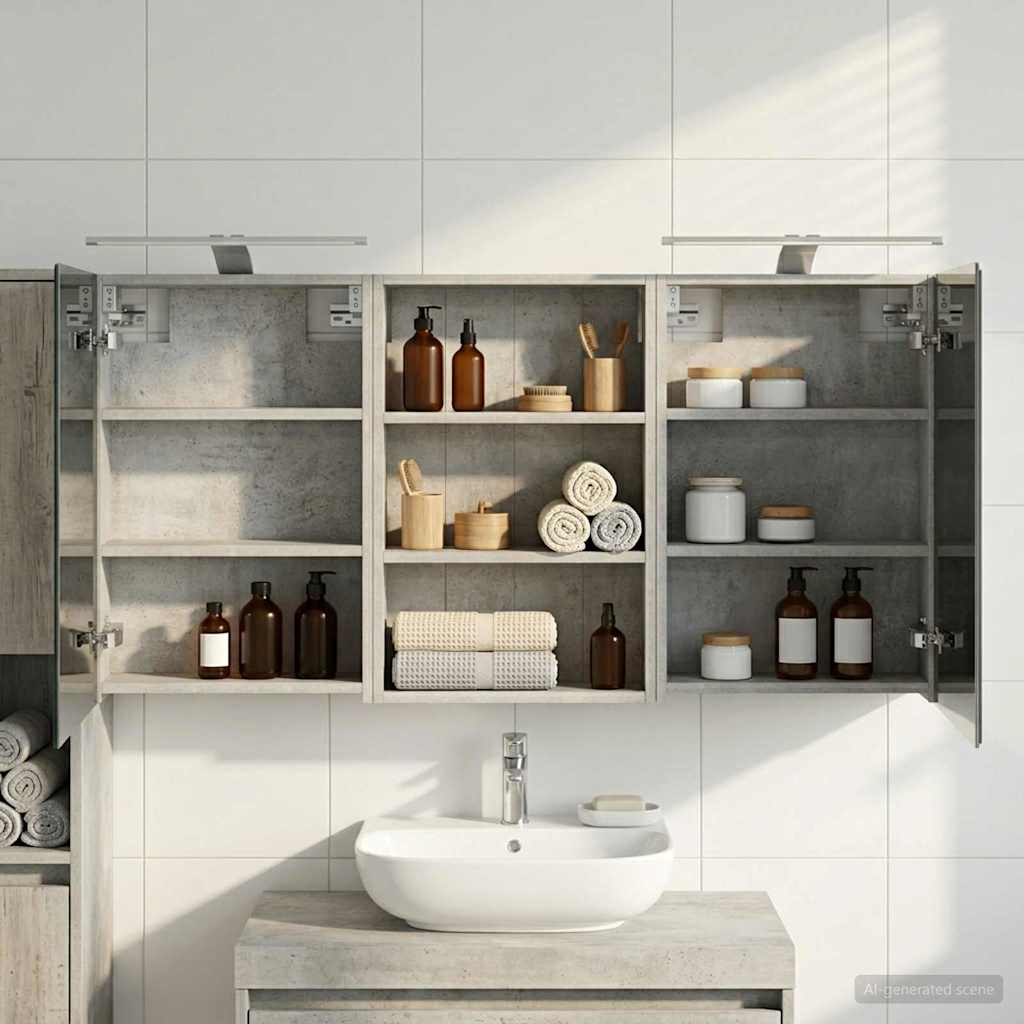 Badezimmerschrank-Set 3 pcs 80 x 10,5 x 50 cm Holzwerkstoff
