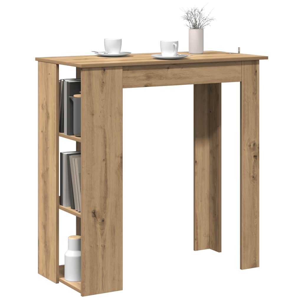 Bartisch mit Regal Weiß 102x50x103,5 cm Holzwerkstoff