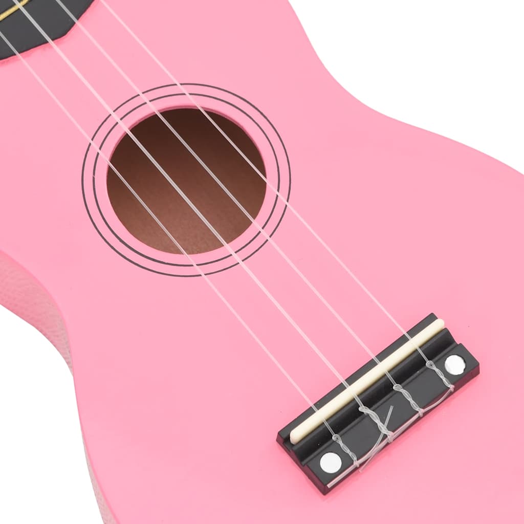 Sopran Ukulele Set für Kinder mit Tasche Dunkles Holz 21