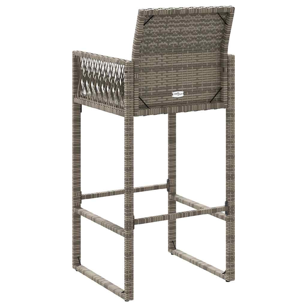 Garten-Barhocker 2 Stk. Schwarz Poly Rattan