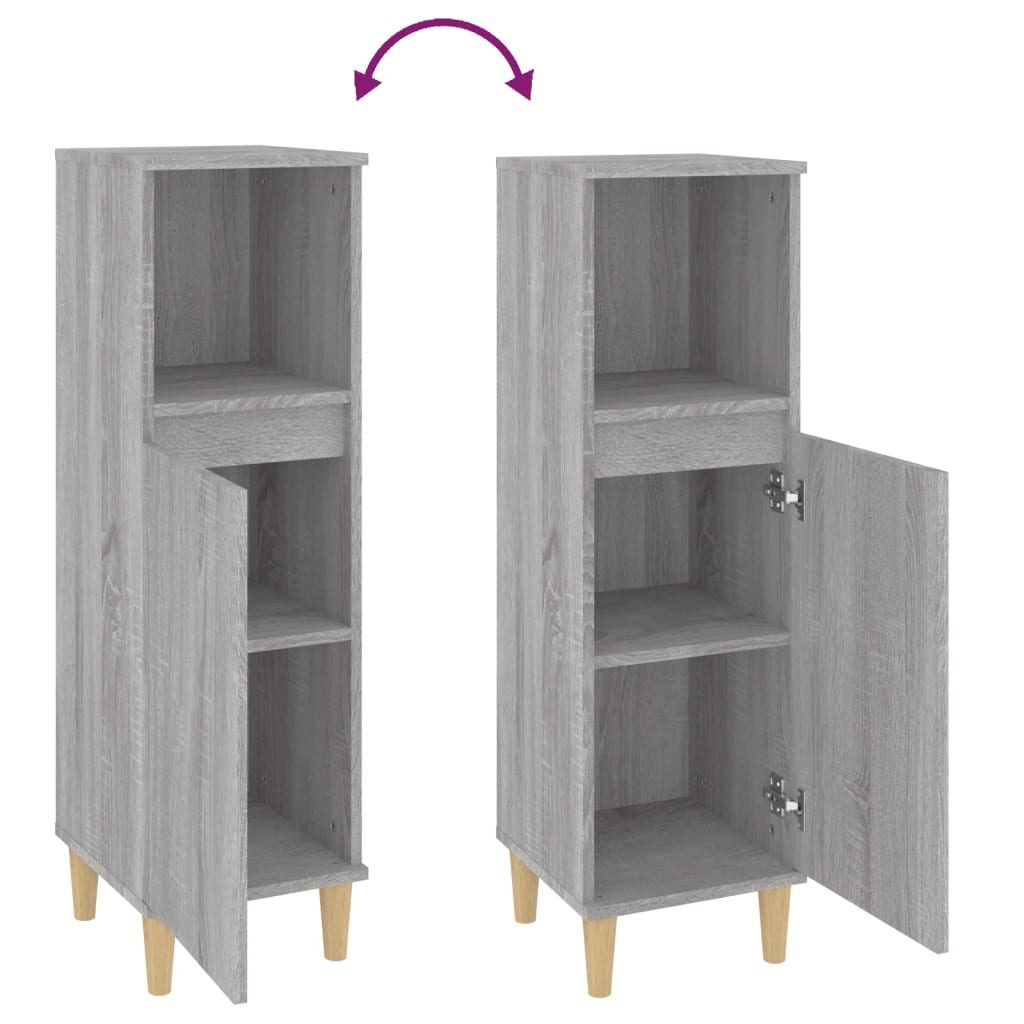 Badschrank Weiß 30x30x100 cm Holzwerkstoff