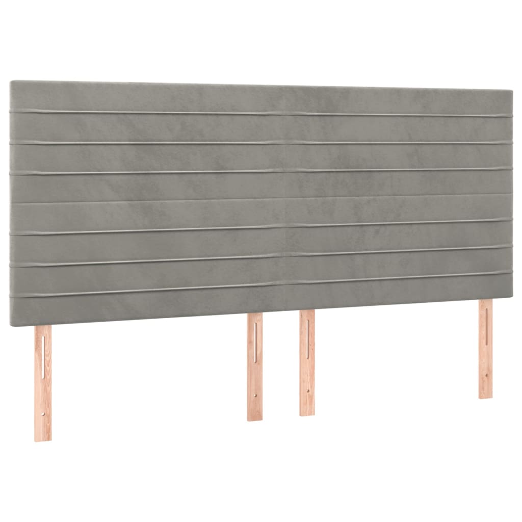 Kopfteil Hellgrau 80x5x118/128 cm Samt