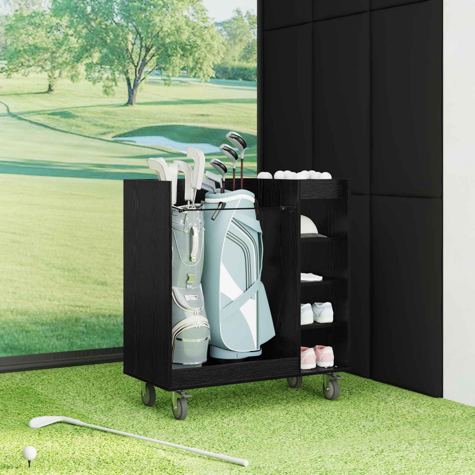 Golf Schrank Mit Rad Uni Weiß 65 x 45 x 98 cm