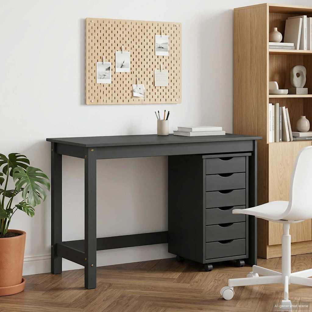 Desk und Rolling Cabinet Set MOSS 2 pcs Honigbraun