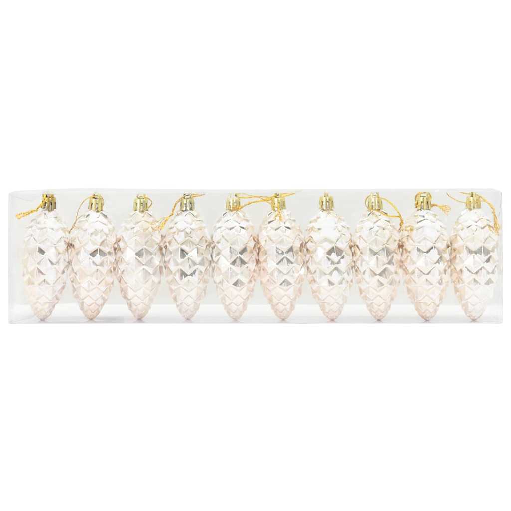 Weihnachts-Tannenzapfen Ball 40 pcs Silber Kunststoff