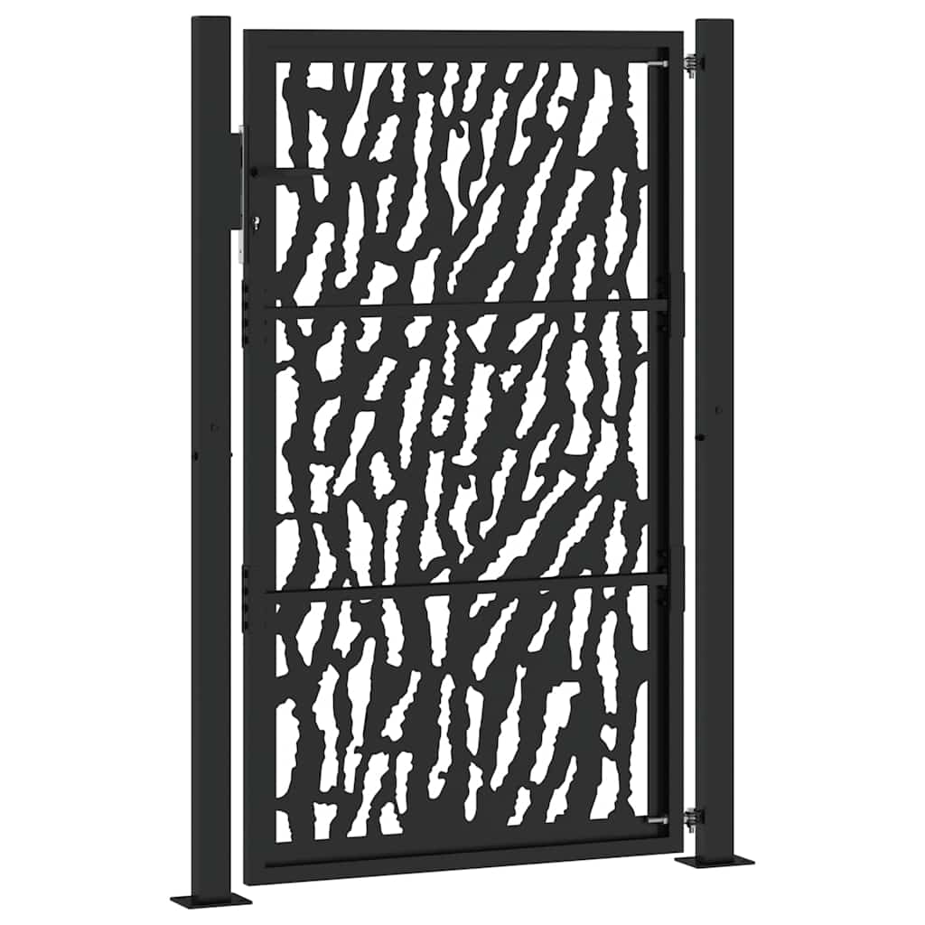 Gartentor Schwarz 100x100 cm Stahl Lichtdesign