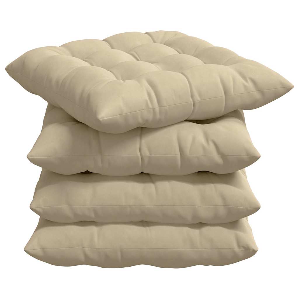 Sitzkissen 4 Stück Taupe 40 x 40 x 6 cm Mikrofaser