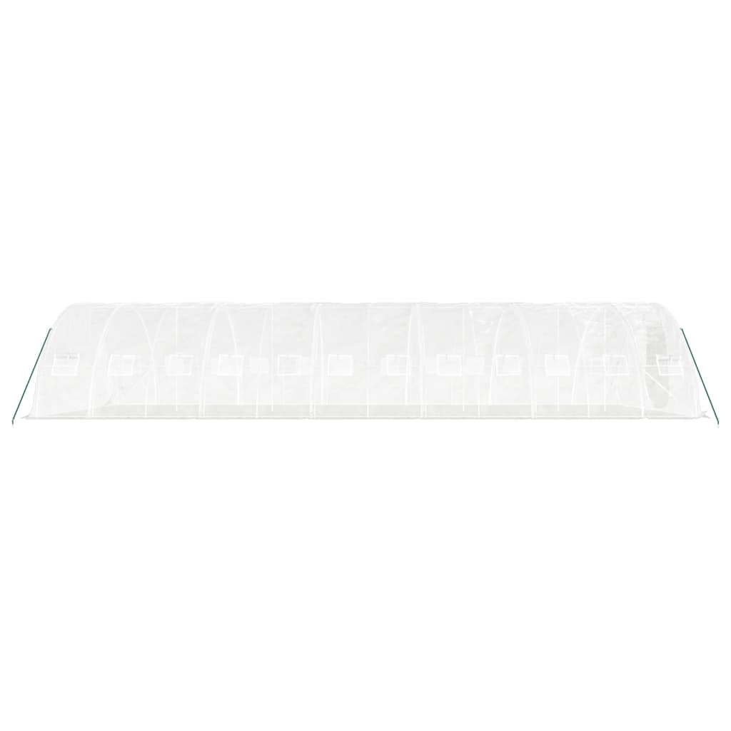 Gewächshaus mit Stahlrahmen Weiß 40 m² 8x5x2,3 m