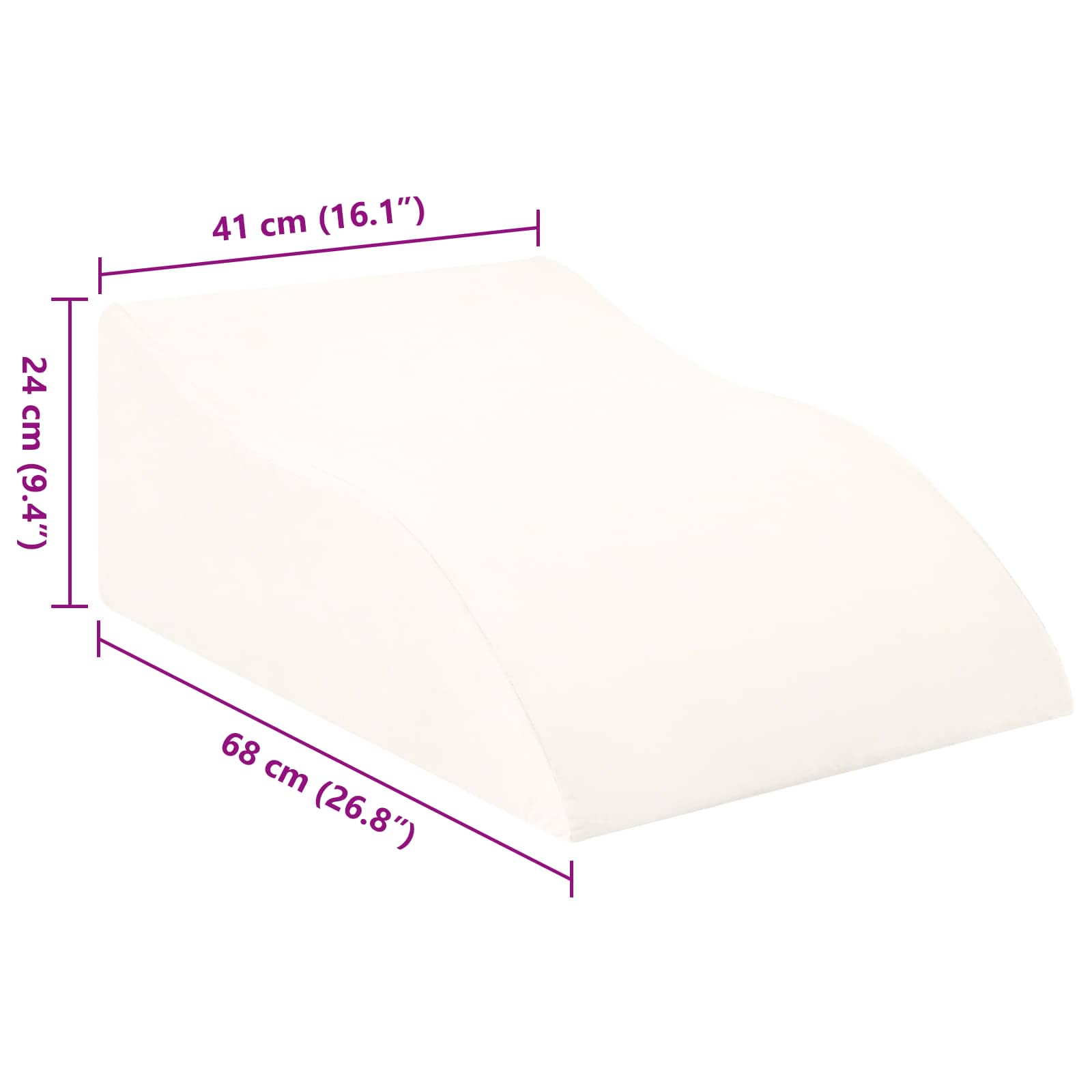 Beinkissen Weiß 68 x 41 x 24 cm PU-Schaum