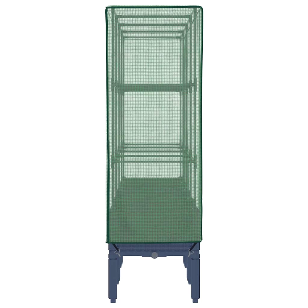 Hochbeet mit Gewächshaus-Aufsatz Rattan-Optik 40x40x140 cm