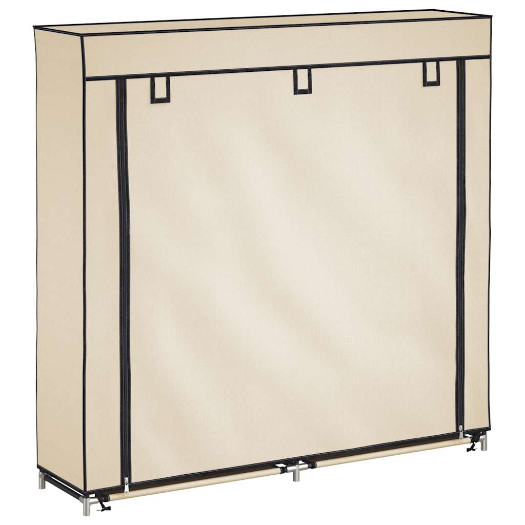 Stoff Schuhschrank mit Abdeckung 115 x 28 x 110 cm Schwarz