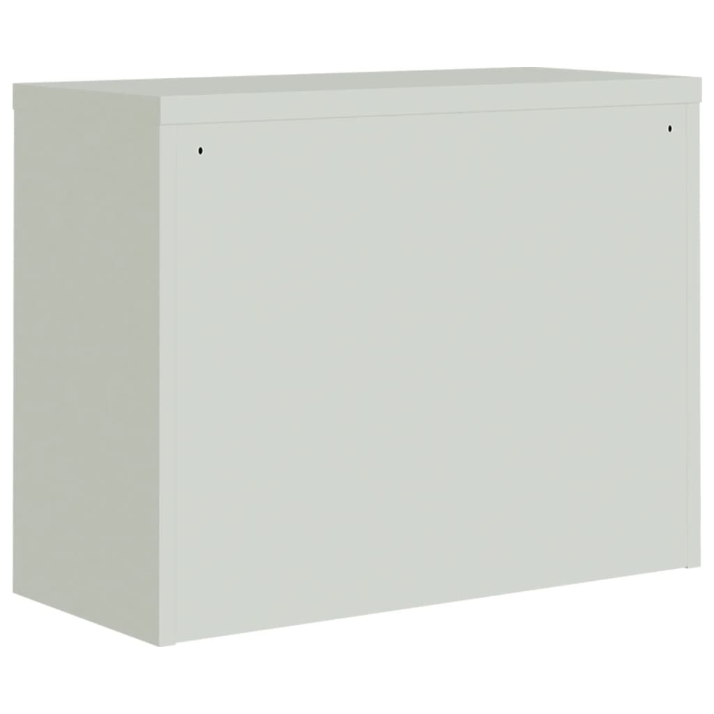 Aktenschrank mit 2 Türen Grau 90 cm Stahl