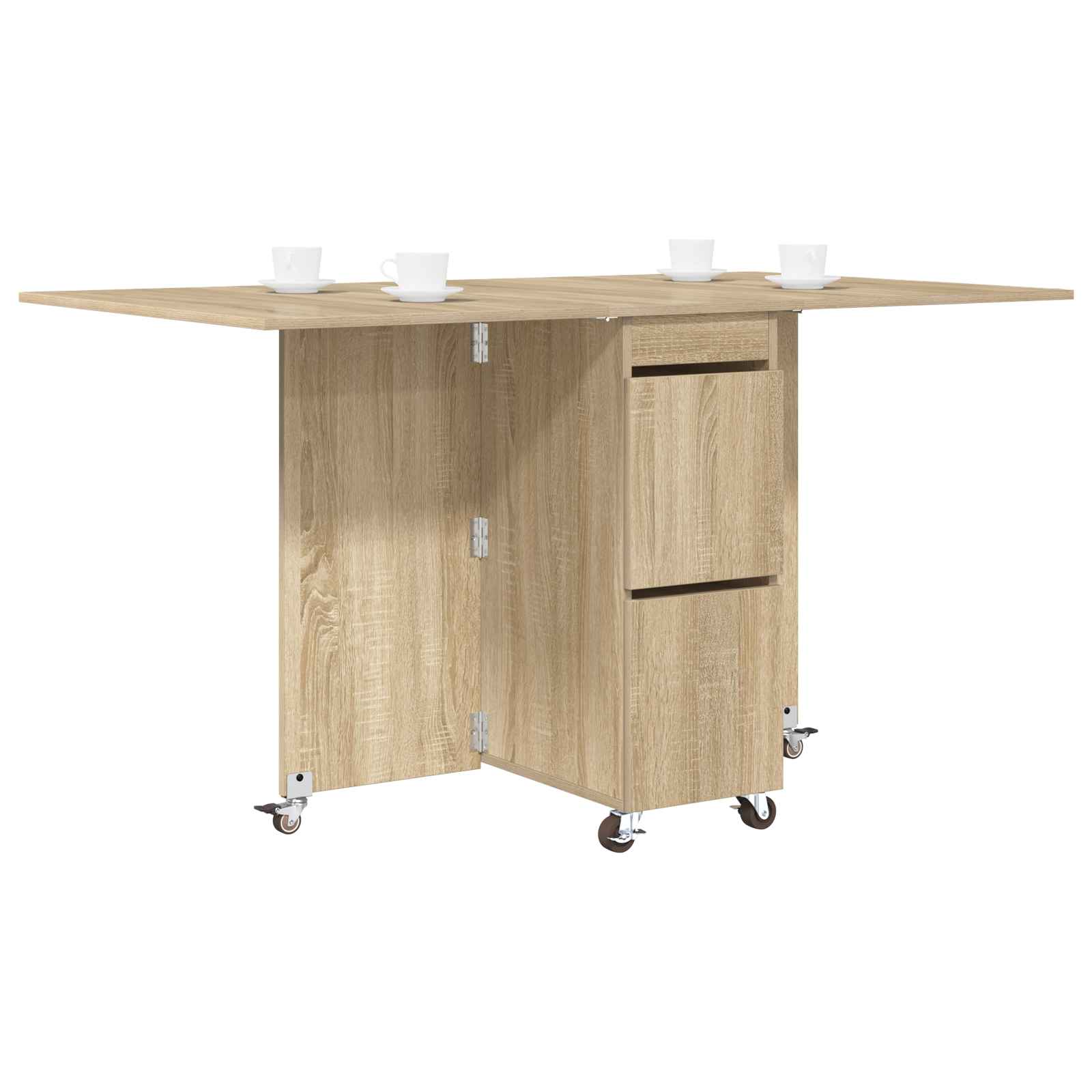 Esstisch 2 pcs 140 x 80 x 77 cm Holzwerkstoff Weiß Rechtwinklig