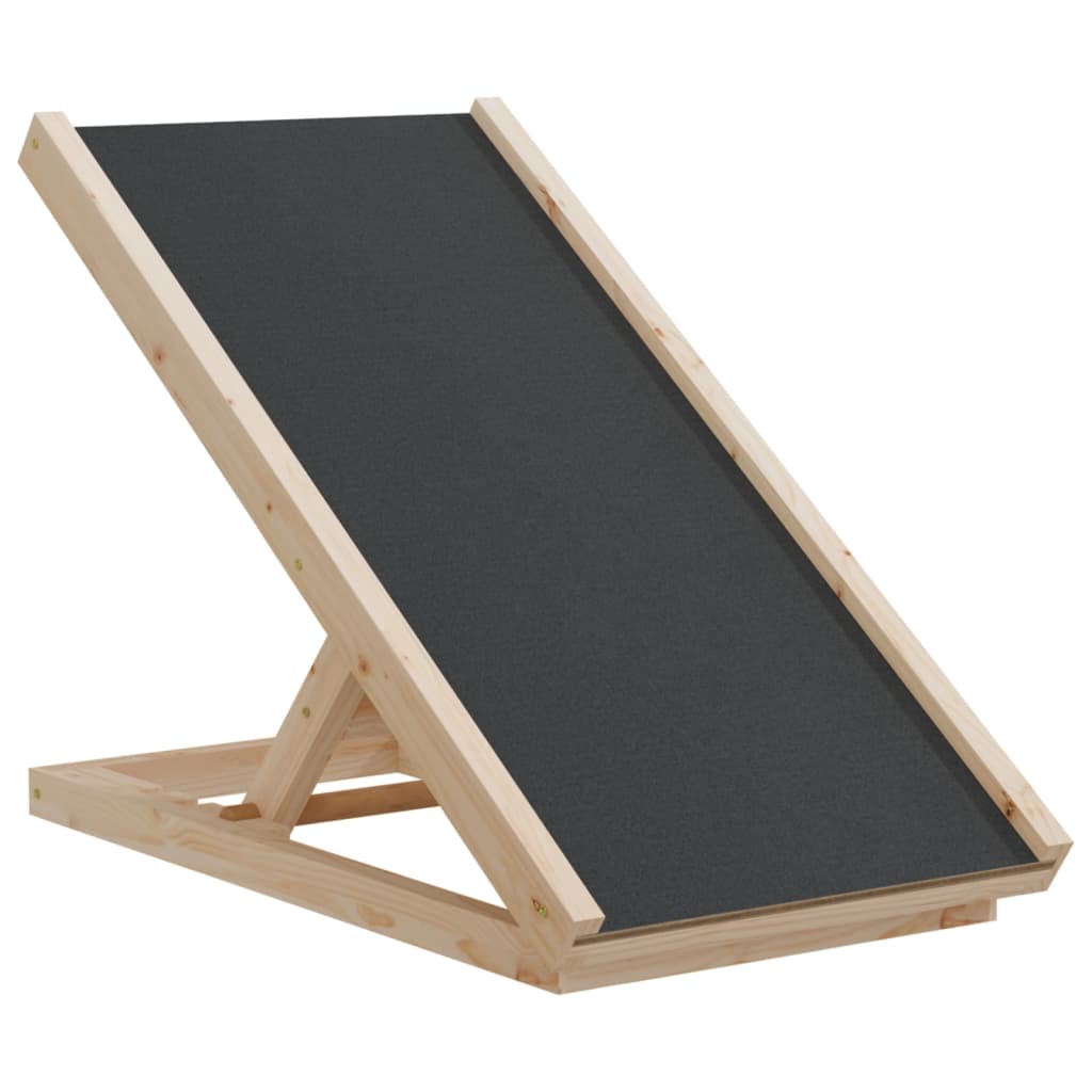 Hunderampe Grau 100x40 cm Massivholz Tanne