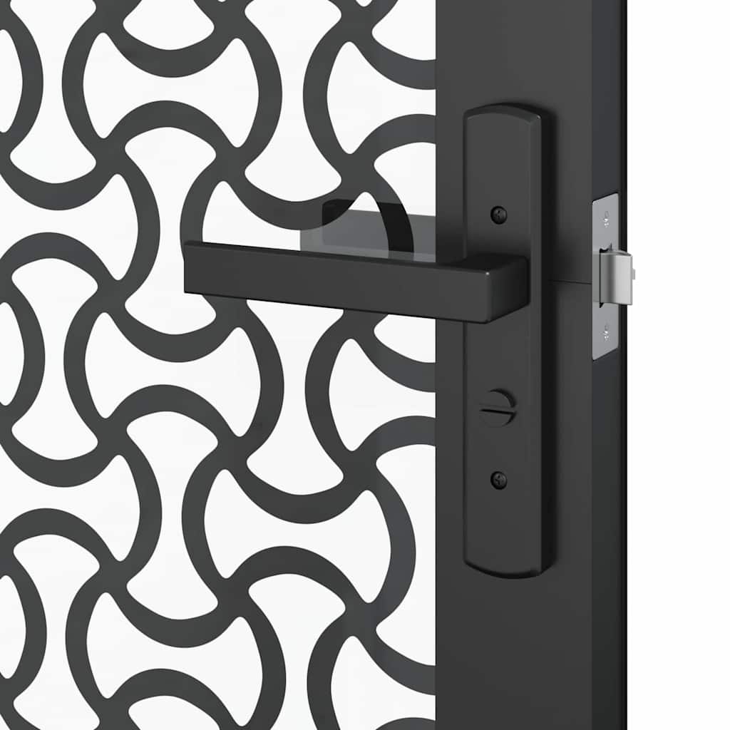 Innentür ESG Glas und Aluminium 76x201,5 cm Schwarz