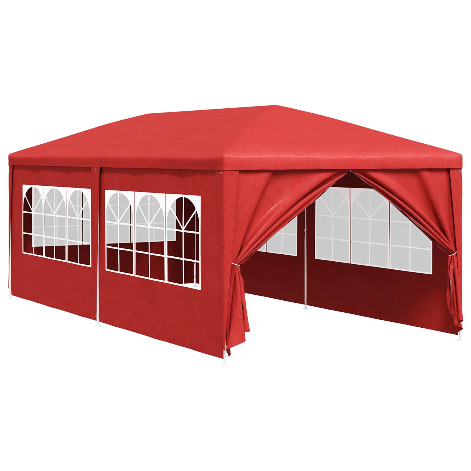 Party-Zelt 400 x 300 x 255 cm Rot PE und Stahl