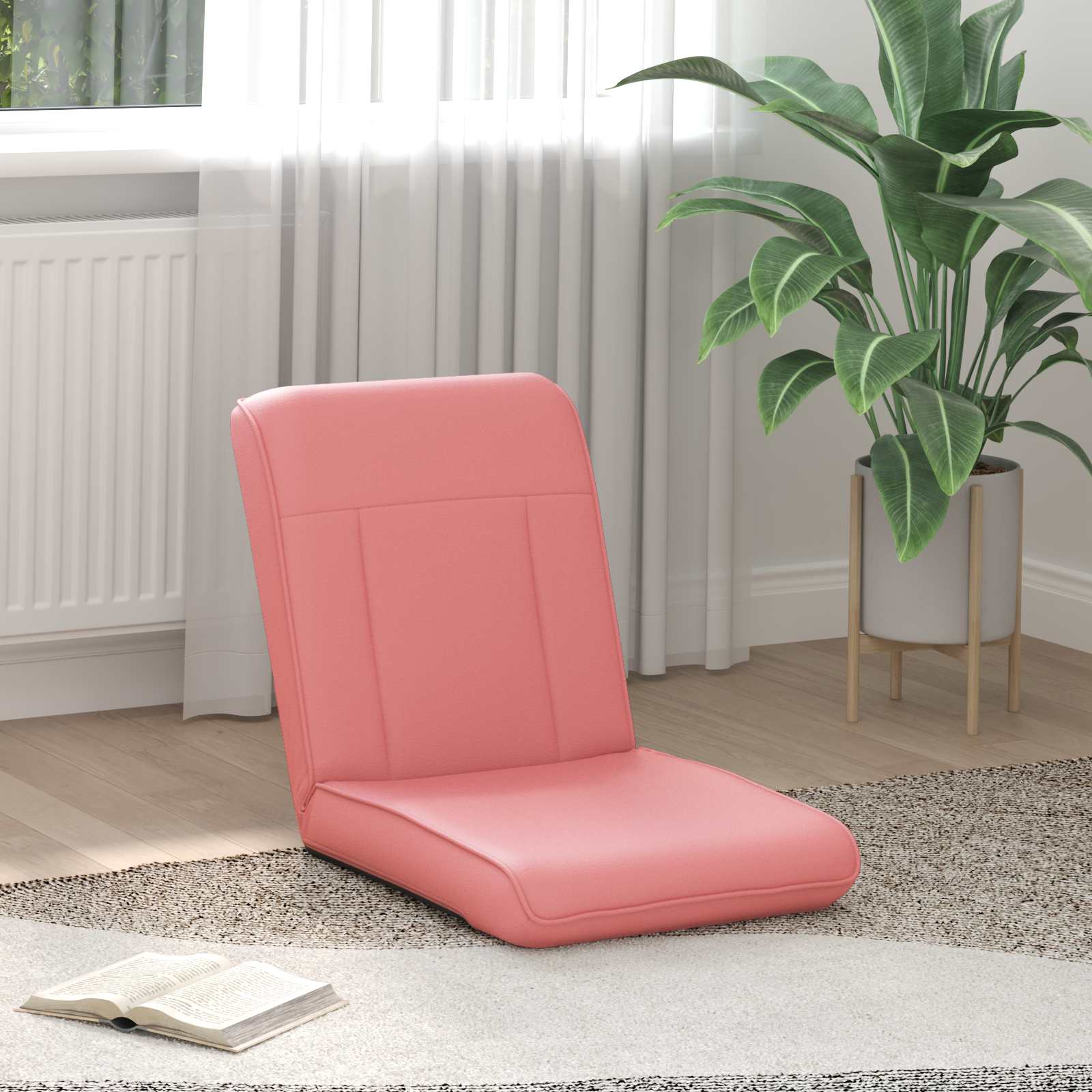 Verstellbarer Fußsessel Creme Kunstleder