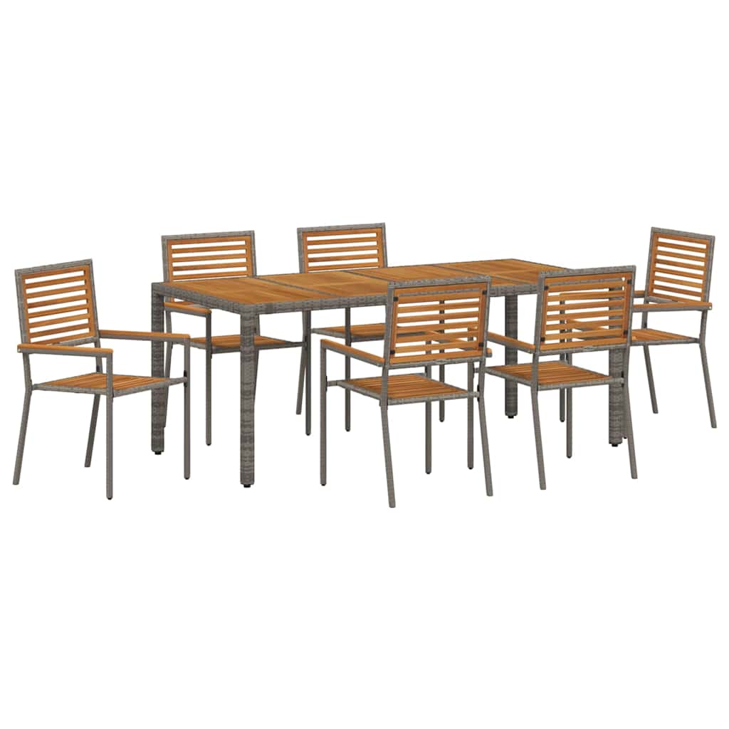 Garten Essgruppe 3 pcs Schwarz und Braun Poly-Rattan