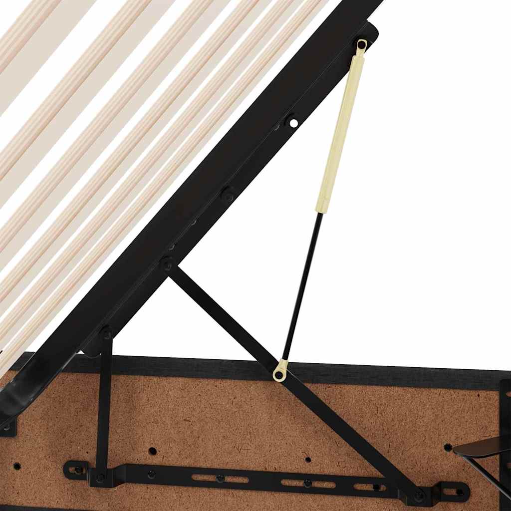 Aufbewahrungsbett mit Kopfteil Hellgrau 90 x 190 cm Stoff