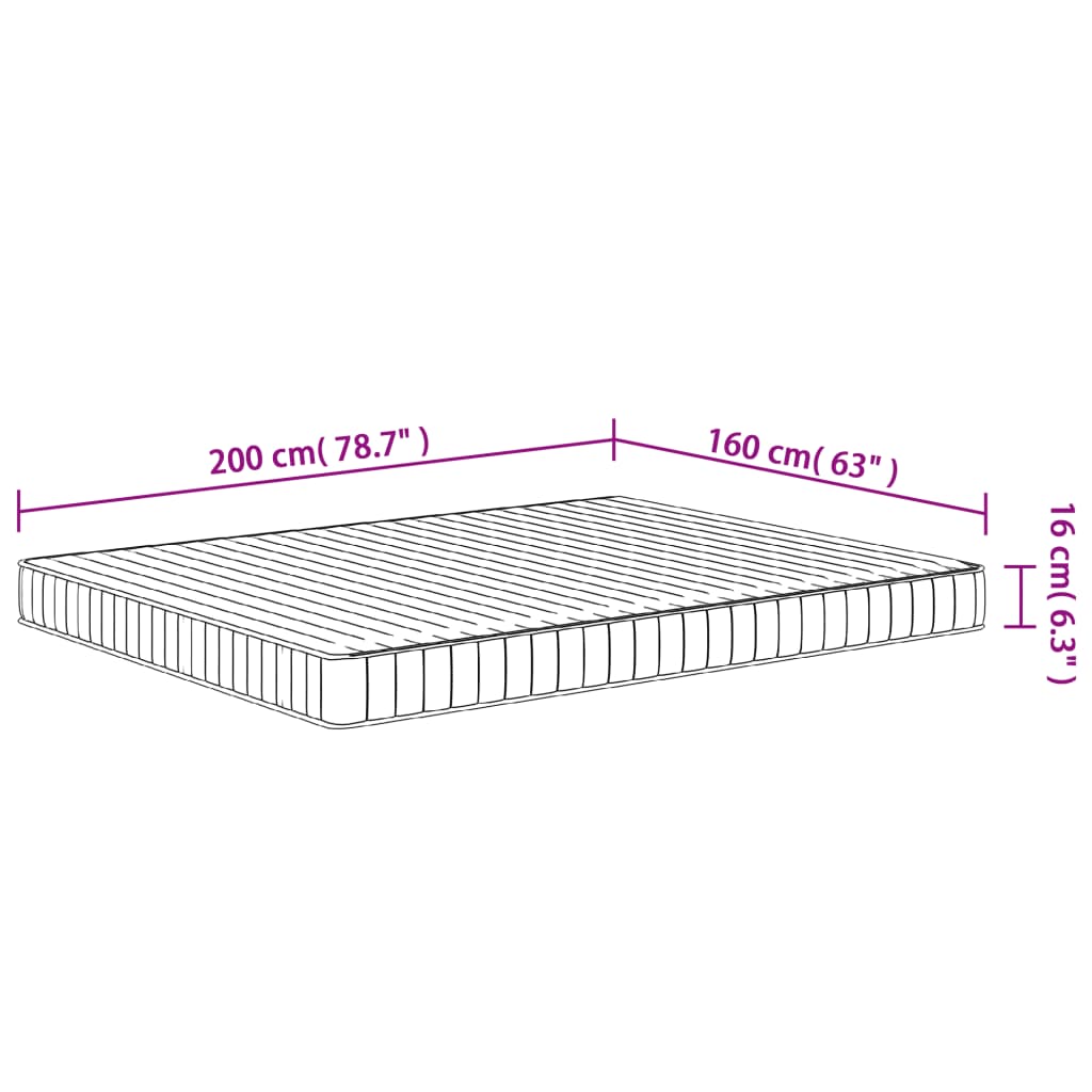 Matratze Schaumstoff Mittelweich 80x200 cm