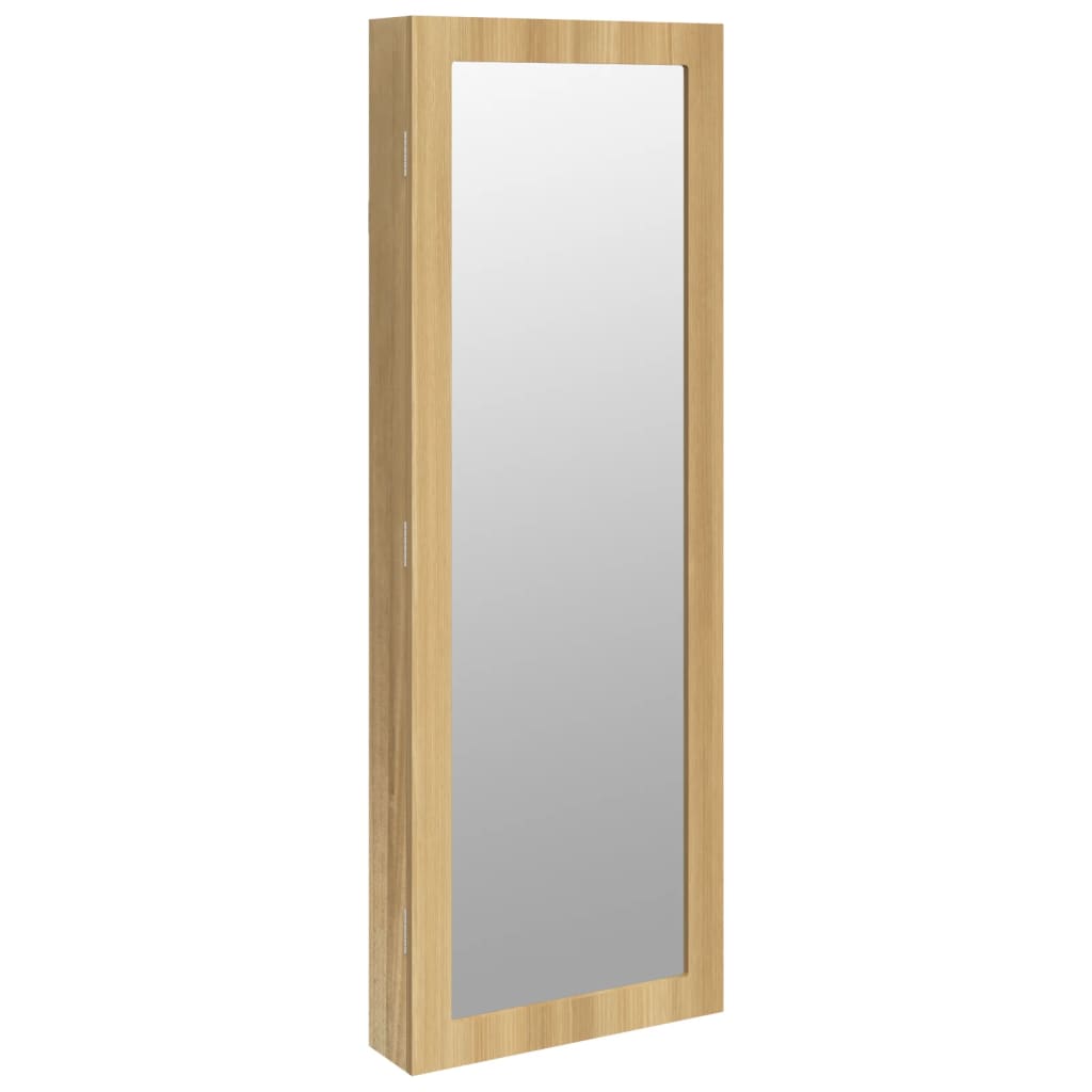 Schmuckschrank mit Spiegel Wandmontage Weiß 37,5x10x106 cm