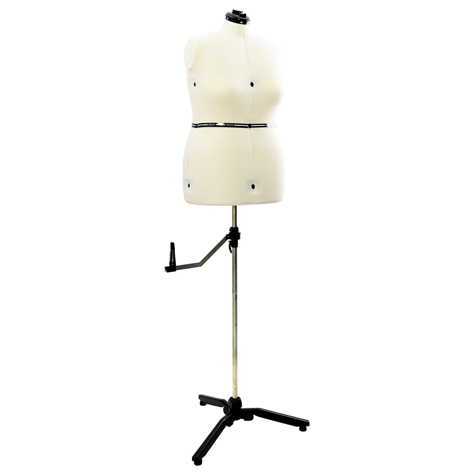 Verstellbare Kleiderform für Damen Creme S Samt