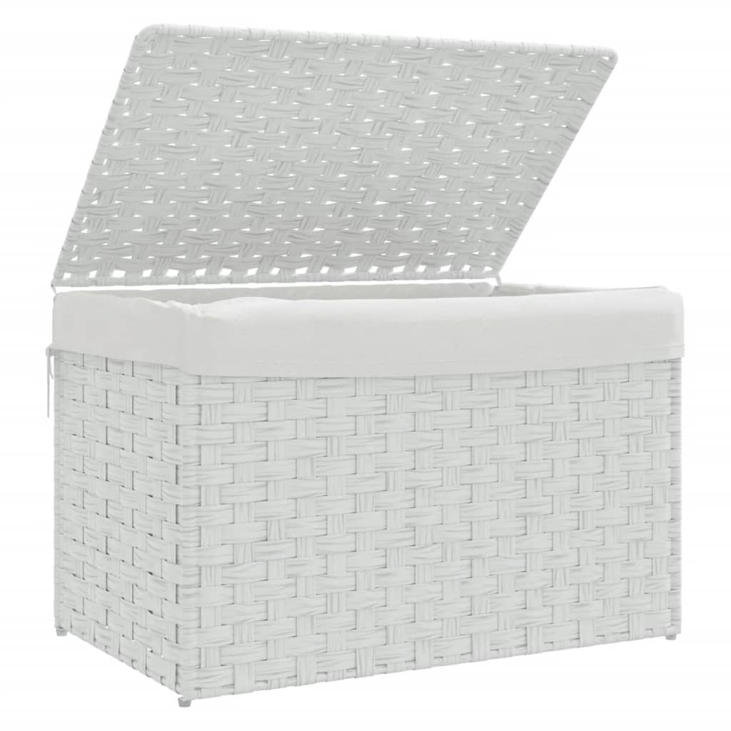 Wäschekorb mit Deckel 55,5x35x34 cm Poly Rattan