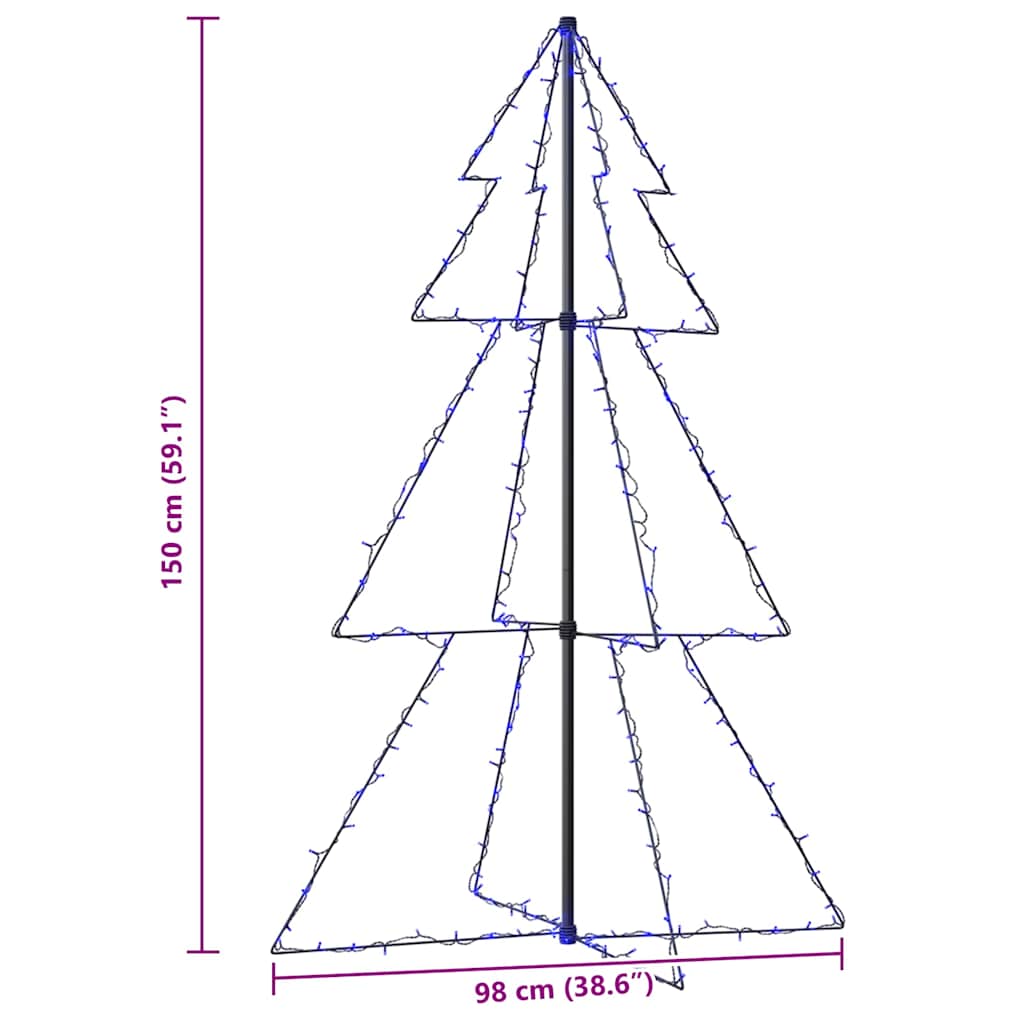 Weihnachtsbaum in Kegelform 160 LEDs Indoor & Outdoor 78x120 cm