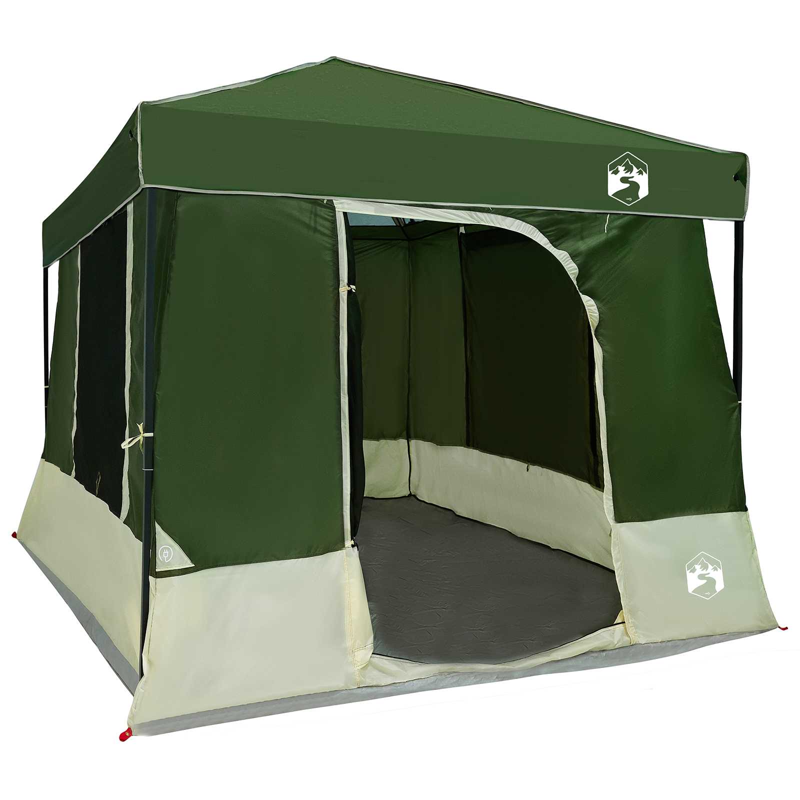 Camping-Zelt-Set mit Dach 2 pcs Blau Taffeta und Stoff