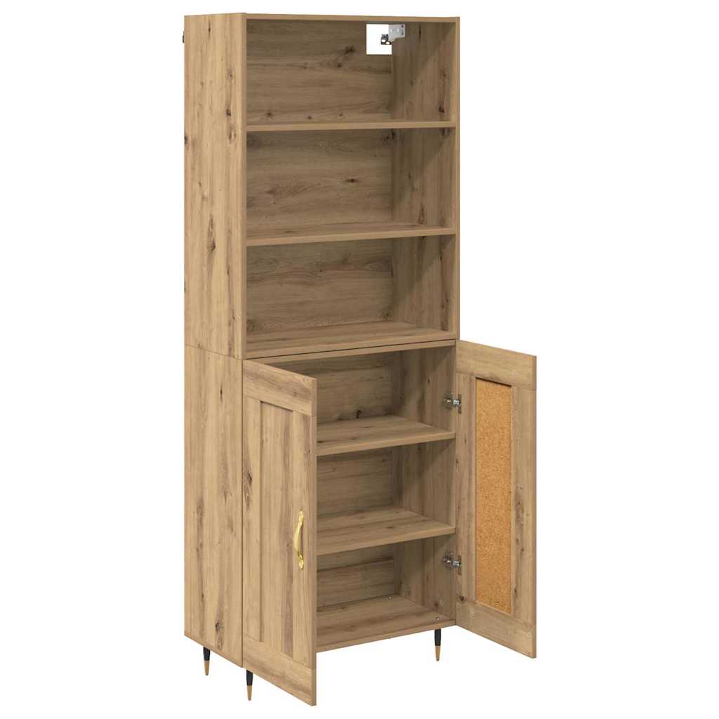 Highboard Betongrau 69,5x34x180 cm Holzwerkstoff
