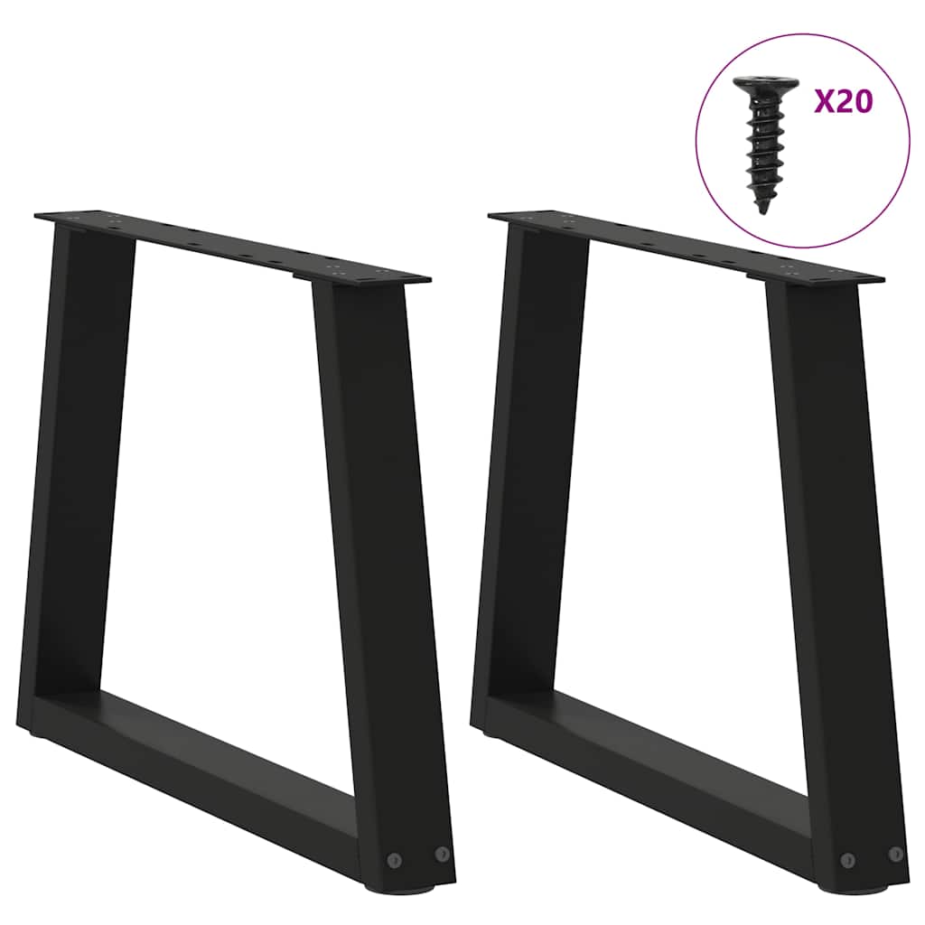 Couchtischbeine V-Form 2 Stück Schwarz 30x(30-31,3) cm Stahl