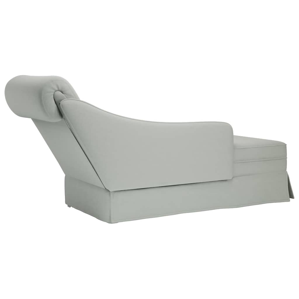 Chaiselongue mit Nackenrolle und Rechter Armlehne Blau Samt