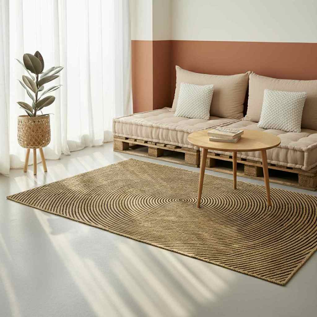 Bereichsteppiche Weiß 60 x 110 cm Jute