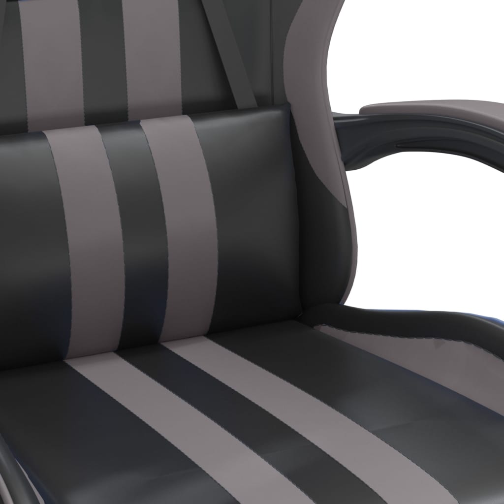 Gaming-Stuhl Drehbar Schwarz und Blau Kunstleder